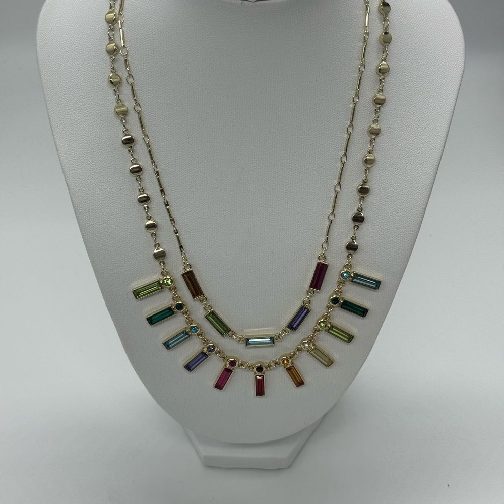 Rachel Roy Multi Chain Crystal Rhinestone Necklace - Picture 6 of 10